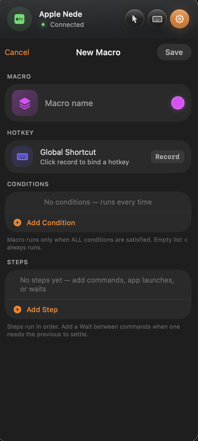 Macro editor