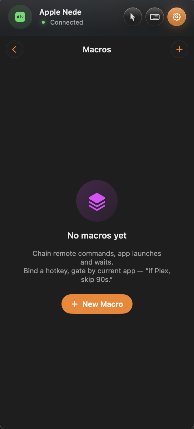 Macros list — empty state