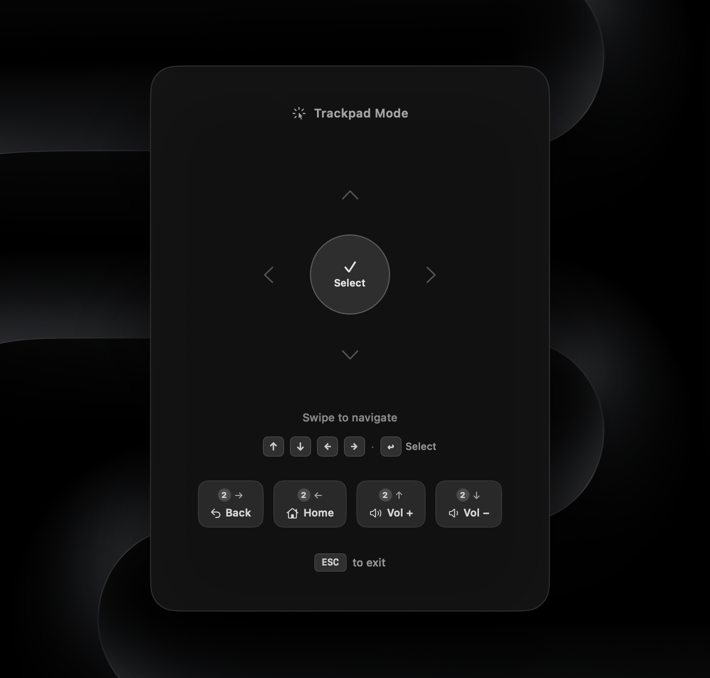 Trackpad Mode overlay